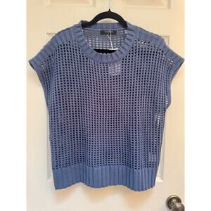 Women’s Open Crochet Knit Shortsleeve Sweater Cap Sleeve Cover Up Spring Large